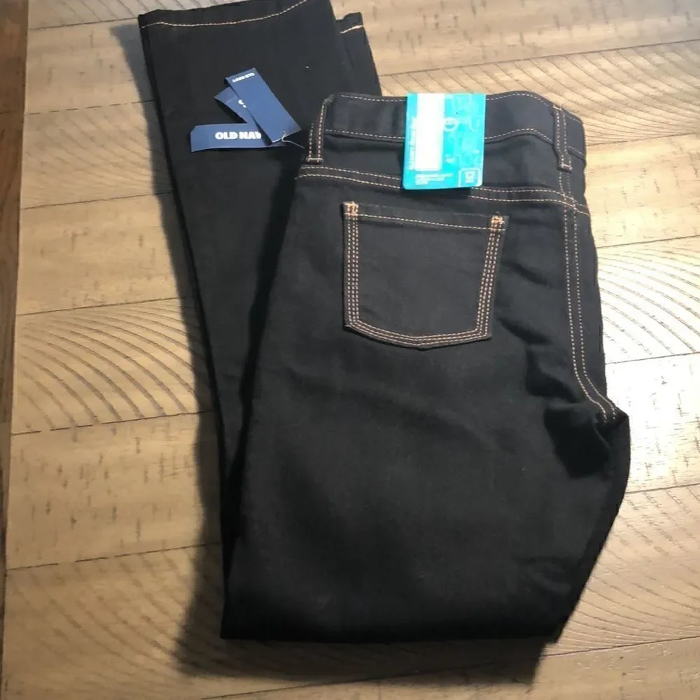 NWT adjustable waist skinny denim jeans in dark wash by Old Navy. Girls 12+